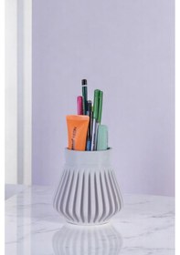 Resim Kalemlik Masa Kalemliği Organizer Kalemlik Beyaz Renk Model 83 Çok Renkli 