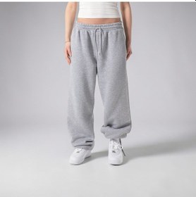 Resim Baggy Eşofman Altı Gri Melanj Unisex Bay/ Gri 