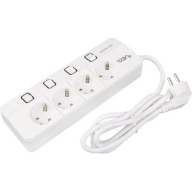 Resim Ayt Vea VE-XMAN104 A Class 4'lü Anahtarlı 1.5 Metre Grup Priz Akım Korumalı Priz 2 USB 4000 Watt 16 Amper Isıya Dayanıklı 