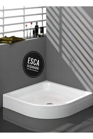 Resim Esca 120x120 Oval Panelli Duş Teknesi H-20 Cm Yükseklik Kaliteli Sert Akrilik - Duşakabin 