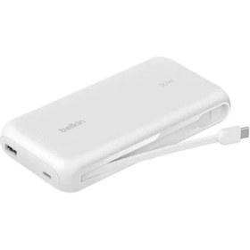 Resim Belkin BPB024FQWH Boostcharge 20.000 Mah 30W Entegre Usb-C Kablolu Powerbank – Beyaz 