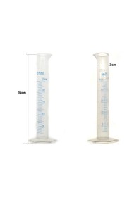 Resim 25ML Kısa Form Silindir Plastik Polipropilen Mezür Kabartma 