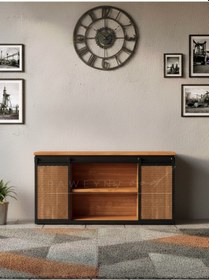 Resim Raweyn Genus Doğal Ahşap Sürgülü Konsol 150cm Açık Ceviz 