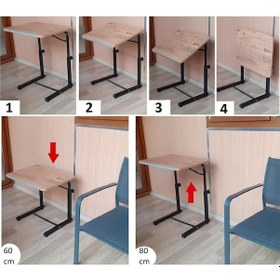 Resim Tekerlekli Notebook Laptop Çalışma Sehpası Eğim Ve Yükseklik Ayar 