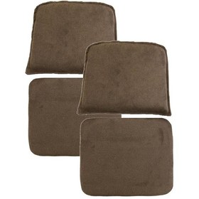 Resim Knsz minder seti 2 li mazlum kahve penye kumaş oturma ve sırt tel sandalyesi minderi bir arada 