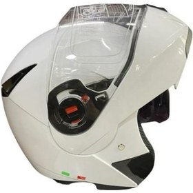 Resim Free M Sertifikalı Ece Belgeli Çene Açılır Güneş Vizörlü Motosiklet Kaskı Beyaz 