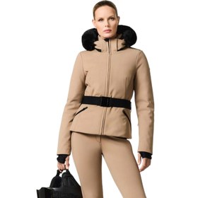 Resim Goldbergh Hida Faux Border Ski Kadın Kahverengi Kayak Ceketi 