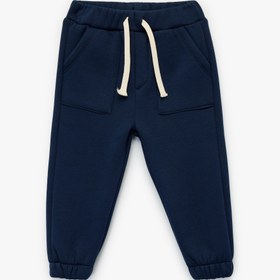 Resim Erkek Bebek Beli Bağcıklı Cep Detaylı Şardonlu Jogger Eşofman Altı 