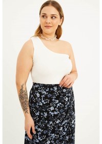 Resim Tek Omuz Crop Top (543781176) 