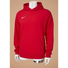 Resim Nike CW6896-719 Park 20 Fleece Erkek Çocuk Kapüşonlu Düz Desenli Kırmızı Sweatshirt Sezonluk 