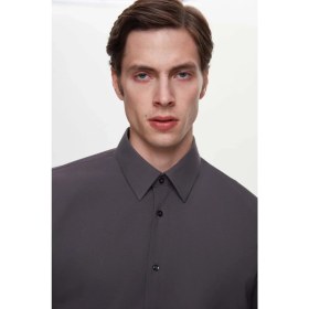 Resim Twn Slim Fit Antrasit Düz Gömlek 5EF02AD10288M 