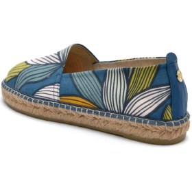 Resim Su Espadril Su Artsy Mavi Kadın Düz Espadril Doğal Jüt Tabanlı Rahat Yaz Ayakkabısı 