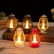 Resim 1 adet Vintage LED Fener - Pil ile Çalışır, Ayarlanabilir Parlaklık, Cilalı Metal Kaplama, İç/Dış Mekan Tatil Dekoru için Bağımsız Tasarım, Noel & Cadılar Bayramı, Aksesuarlar Dahil Değil, Noel Süsleri için Fenerler, Şenlikli Aydınlatma, Klasik Fener Stili, Dayanıklı Plastik Gövde, Cadılar Bayramı 
