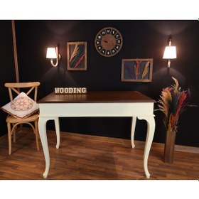 Resim Wooding-Mobilya Wooding 100 Cm Masif Krem Ceviz Yemek Masası 