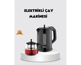 Resim Allians Elektrikli Cam Demlikli Çay Makinesi 1800W, Güçlü ve Sıcak Tutar 