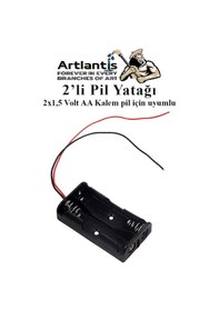 Resim 2 Li Pil Yatağı Deney 3 Adet Pil Yuvası Pil Kutusu Aa Kalem Kalın Pil 2x1,5 Volt Yaylı Pil Yuvası 