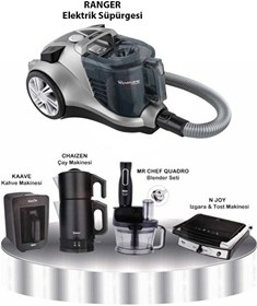Resim Fakir Avantaj Elektronik Çeyiz Seti Antrasit 3944 + Ranger 890 W Toz Torbasız Süpürge Silverstone 