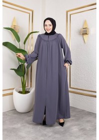 Resim Nevayla Moda Ön Ve Arka Robalı Ferace - Gri / F0142 Gri 