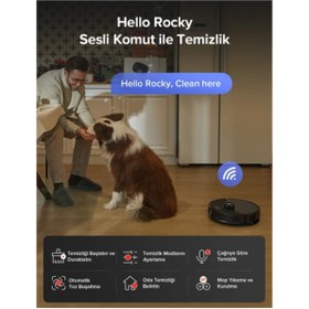 Resim Roborock FlexiArm Tasarımlı Yan Firça Ekstra Kenar Temizleme Sistemi S8 Maxv Robot Süpürge Beyaz 