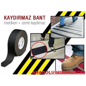 Resim Meşem Siyah Merdiven Ve Zemin Kaydırmazlık Bant 25Mm 25Metre Band 