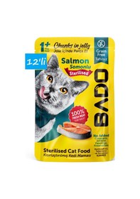 Resim Bado Kısırlaştırılmış Yetişkin Yaş Kedi Maması Somonlu 85gr 12'li 