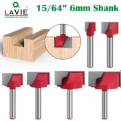Resim 1/8 adet LAVIE 6mm Shank Alt Frezeleme Kesici Yuvalama Kesici Gravür Makinesi Alt Temizleme Router Bit Seti Ahşap İşleme için C060060808R 