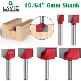Resim 1/8 adet LAVIE 6mm Shank Alt Frezeleme Kesici Yuvalama Kesici Gravür Makinesi Alt Temizleme Router Bit Seti Ahşap İşleme için C060060808R 