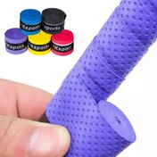 Resim Tenis, Badminton, Olta Çubukları için 1PC Anti-Kayma Ter Emici PU Kumaş Raket Kulp Bandı - Evrensel Non-Kayma Değiştirme Kulp Sarmalı ile Geliştirilmiş Dokunma Tutuşu ve Şok Emilmesi 