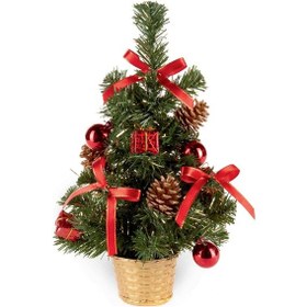 Resim Süslemeli 30 Cm Çam Ağacı - Süslü Çam Ağacı - Yılbaşı Çam Ağacı 