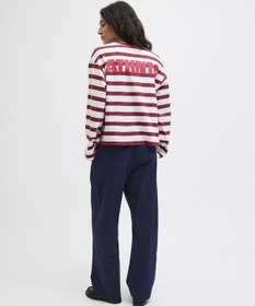 Resim Jack & Jones Kadin Pileli Barrel Fit Kesim Pantolo - Maddy - 12282465 Maritime Blue 