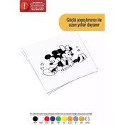 Resim Mickey Minnie Sırt Sırta - Araç, Oto, Laptop, Duvar Uyumlu Sticker 60 48 Cm 