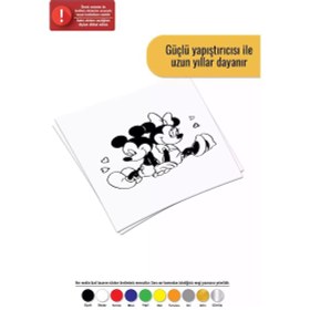 Resim Mickey Minnie Sırt Sırta - Araç, Oto, Laptop, Duvar Uyumlu Sticker 60 48 Cm 