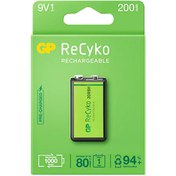 Resim AYT Ticaret HT-101 GP RECYKO 9 VOLT 200 MAH NI-MH ŞARJLI PİL GP20R8H-2E1-(GPRHV208R075) 