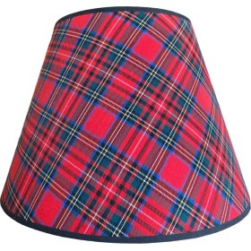 Resim Kırmızı Ekose Abajur Şapkası 