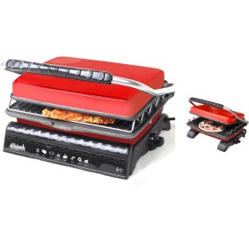 Resim Dökümix Ultra Plus Organik Demir Döküm Izgara & Tost Makinası Kırmızı Izgara Aparatlı,fırçalı,yağdanlık 
