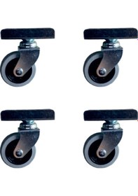 Resim Furç Uzun-sunta Bilyalı Teker - 20x50 - Gri - 18mm Hks184 - 4 Adet Çok Renkli 