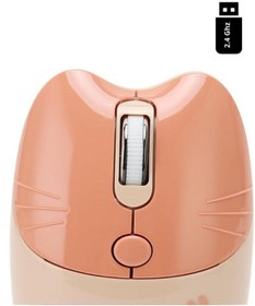 Resim Sevimli Kedi Kablosuz Pudra-Bej Mouse Bluetooth Dual Mode 