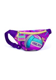 Resim Coral High Pembe Mor Voleybol Baskılı Kız Çocuk Bel Çantası Çok Renkli 