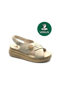 Resim Venüs Hazzel Hakiki Deri Comfort Ortopedik Kadın Sandalet Bej 