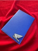 Resim ATTA PAZARLAMA Deri kabartmalı mavi honda markalı motor ruhsatlık, ruhsat kabı, ruhsat kılıfı, ruhsat cüzdanı 