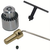 Resim Elektrikli Matkap Taşlama Mini Chuck Anahtar JT0 4 adet set 0.3-4mm 3.17mm Şaft 3 Çene Adaptör Kiti Mandren Kartuşu için Motor 