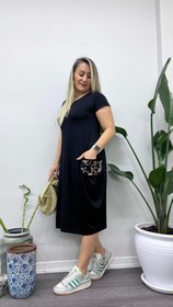 Resim A082 siyah şalvar model bakır cepli - 38 