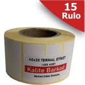 Resim 40X20 Termal Etiket | 15 Rulo Barkod Etiketi 