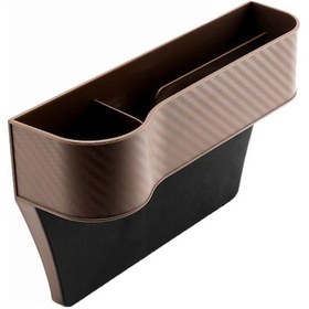 Resim Yunboo Kahverengi Araba Sandık, Koltuk-orta Konsol Aralığı Depolama Kutusu, Akıllı Telefon Anahtar Cüzdan Saklama, Sürüşte Kolay Erişim, Dayanıklı Plastik, Evrensel Uyumlu 