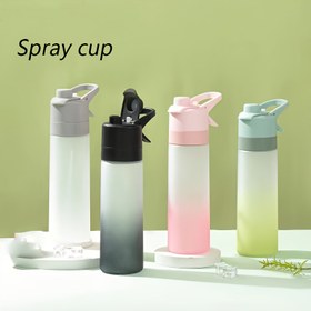 Resim Sprey Bardaklar 22oz/650ml Taşınabilir Spor Su Şişesi Gradyan Spreyli Su Bardağı Gıda Sınıfı Taşınabilir Su Şişesi Hava Jeti Spreyli Bardak - Dış Mekan Sporları ve Fitness için Mükemmel! 