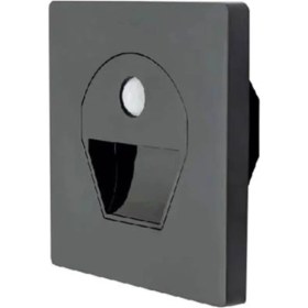 Resim Cata 1W Sensörlü Ledli Koridor Armatürü Siyah Kasa (Beyaz) Cat CT-5170SB 