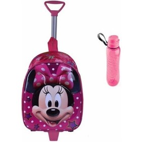 Resim Çekçekli Minnie Mouse Baskılı Kabartmalı Anasınıfı Çantası + Mata 