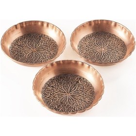 Resim Dmt Copper Home Gaziantep Bakır Çerezlik Seti Kuruyemiş 3 'lü Set 10cm X 2,5cm 