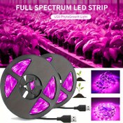 Resim Bitki için 1 adet Tam Spektrumlu LED Yetiştirme Lambası Şeridi, İç Mekan Hidroponik Seracılık Bahçeciliği için USB Güçlü Fitolamp, USB Arayüzü ile Su Geçirmez Olmayan Çiçek Fide Büyüme Aydınlatması 