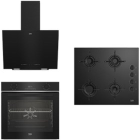 Resim Beko Yeni Siyah Cam Avantaj Set - 3’lü Ankastre Set (Fırın + Ocak + Davlumbaz) 